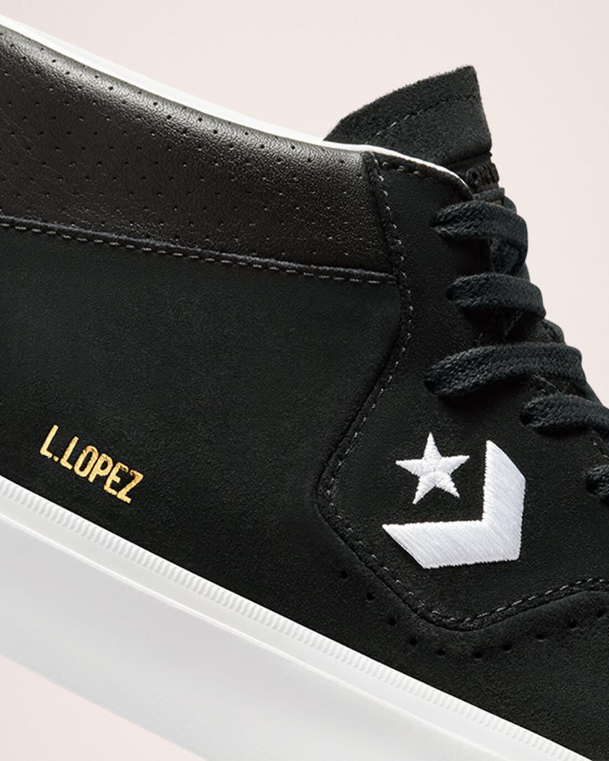 Pánské Skate Boty Converse CONS Louie Lopez Pro Mid Černé Bílé | CZ OAIP19